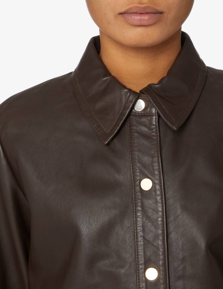 rinascente SEVENTY Giacca Overshirt in pelle - Marrone