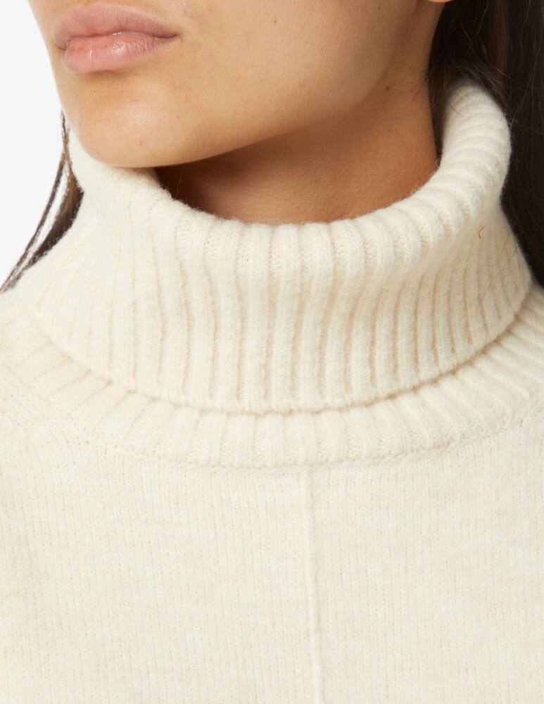 rinascente SEVENTY Wool blend turtleneck sweater with central line - White