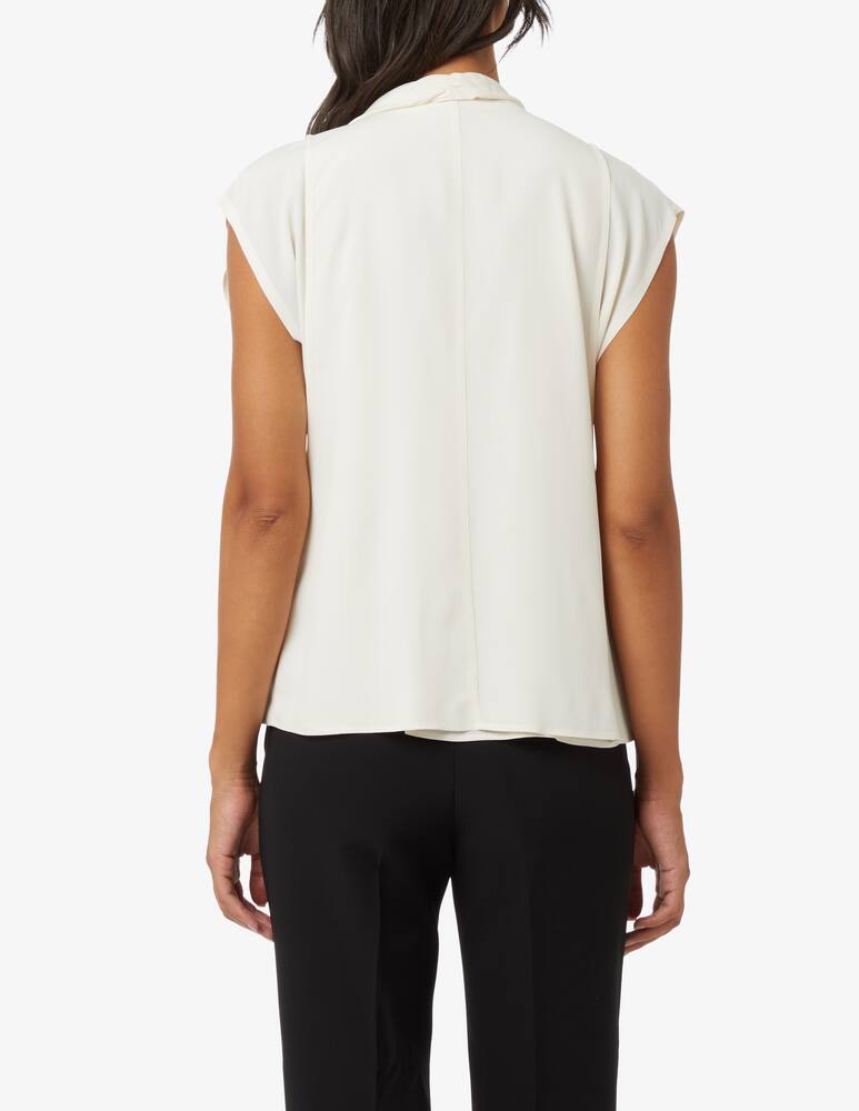 rinascente SEVENTY Blusa in misto seta con fiocco - Bianco