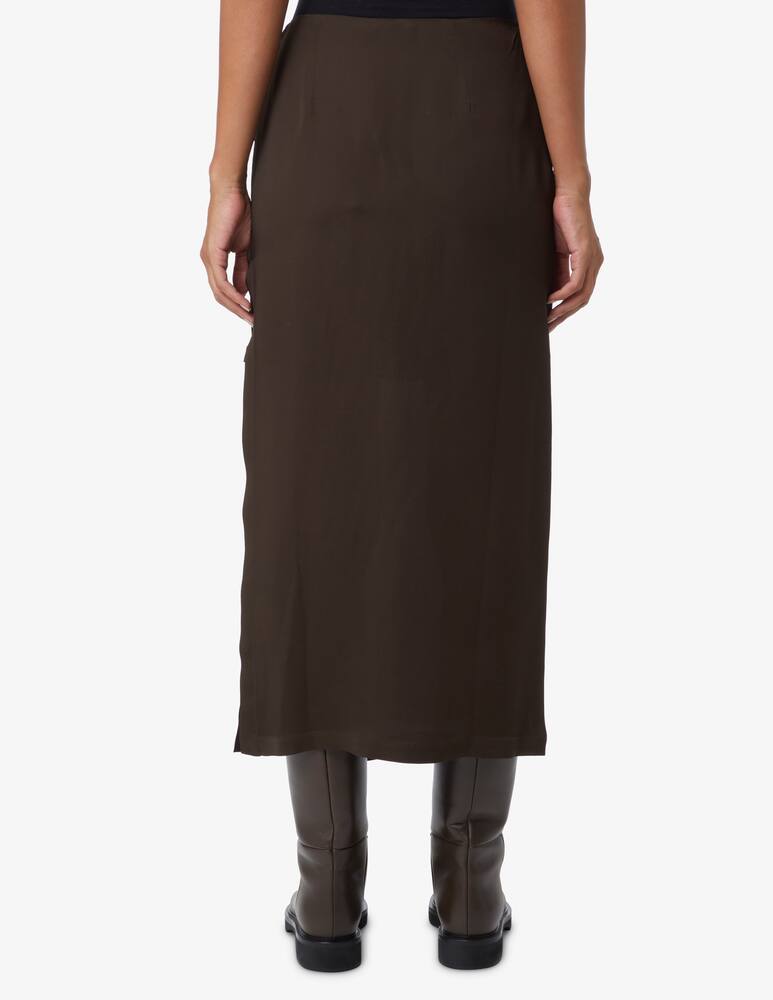 rinascente SEVENTY Gonna midi in viscosa con spacco laterale - Marrone