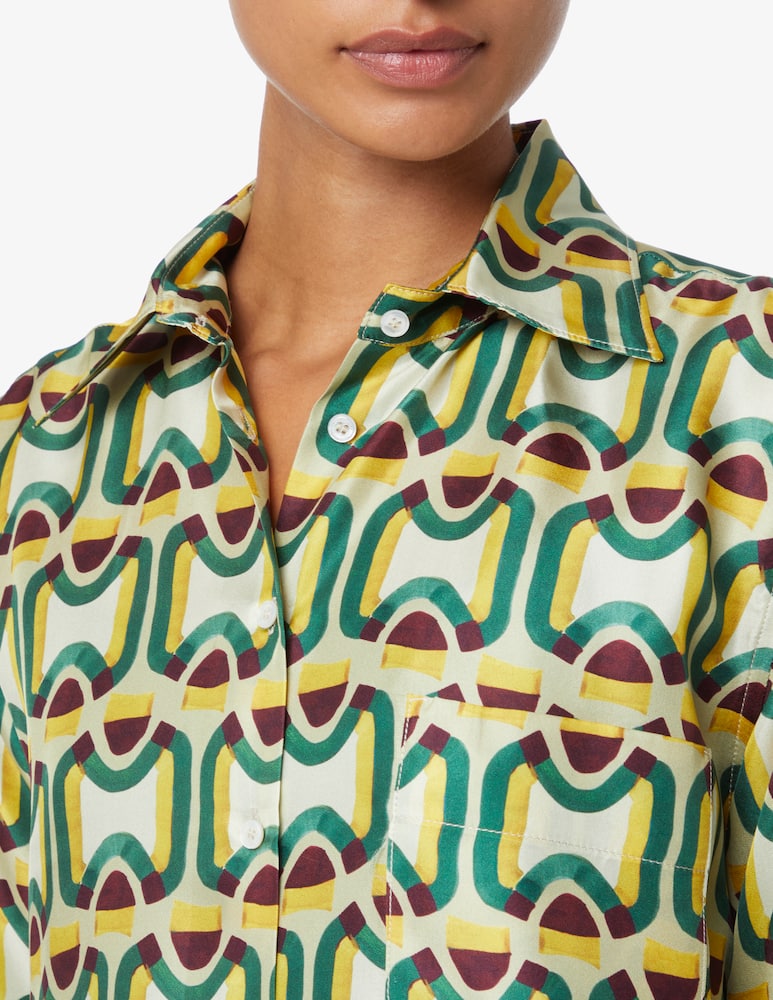 rinascente SEVENTY Camicia in twill di seta - Verde