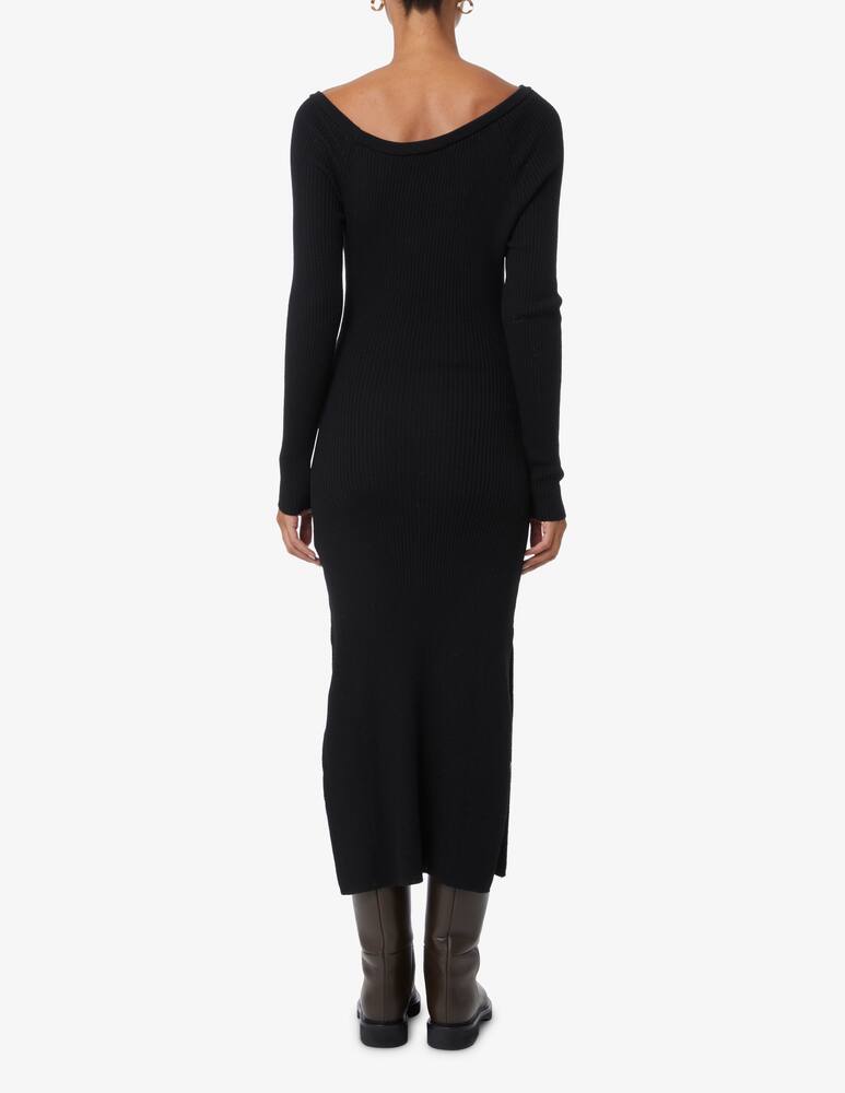 rinascente SEVENTY Abito maxi in lana a costine Merinso - Nero