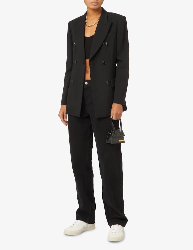 rinascente SEVENTY Double breasted jacket in virgin wool - Black