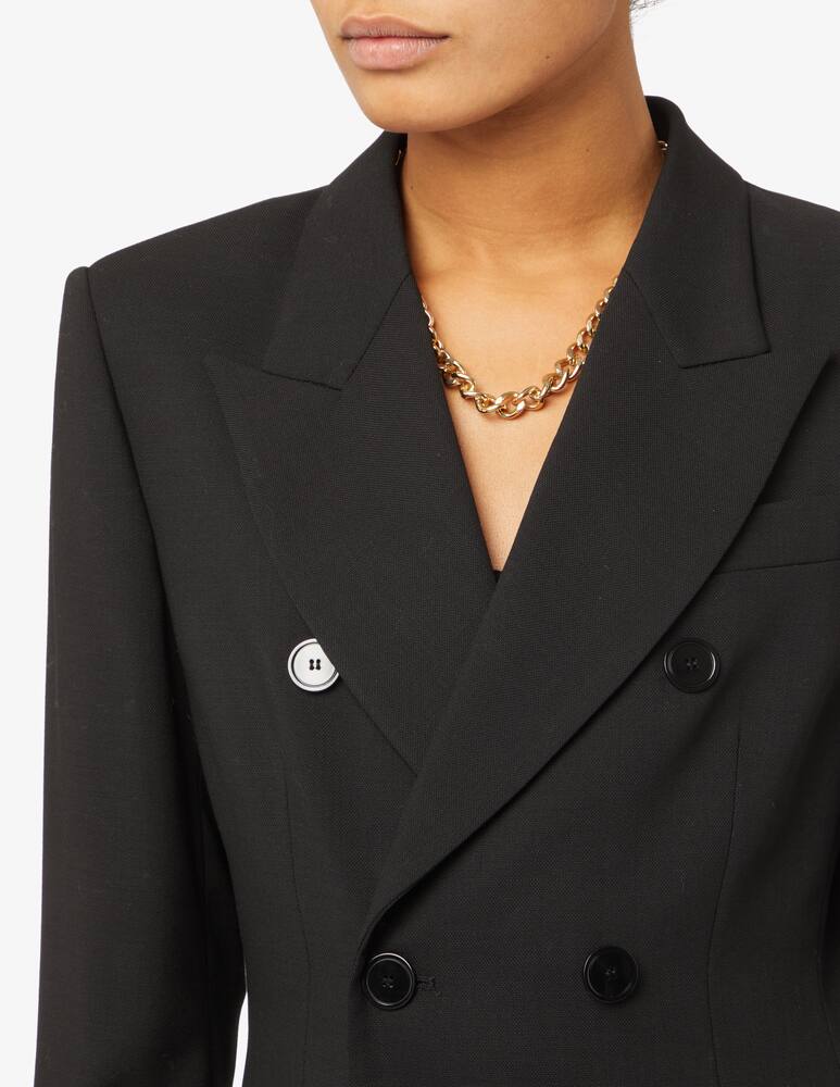 rinascente SEVENTY Double breasted jacket in virgin wool - Black