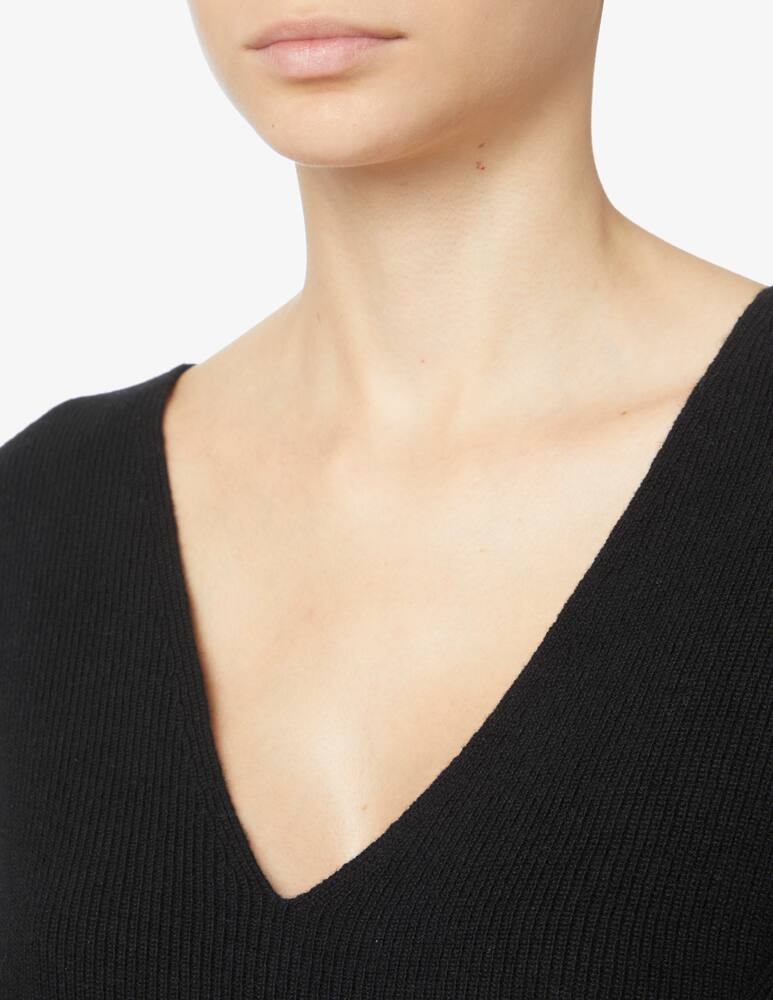 rinascente SEVENTY Wool blend oversized sweater with english rib - Black