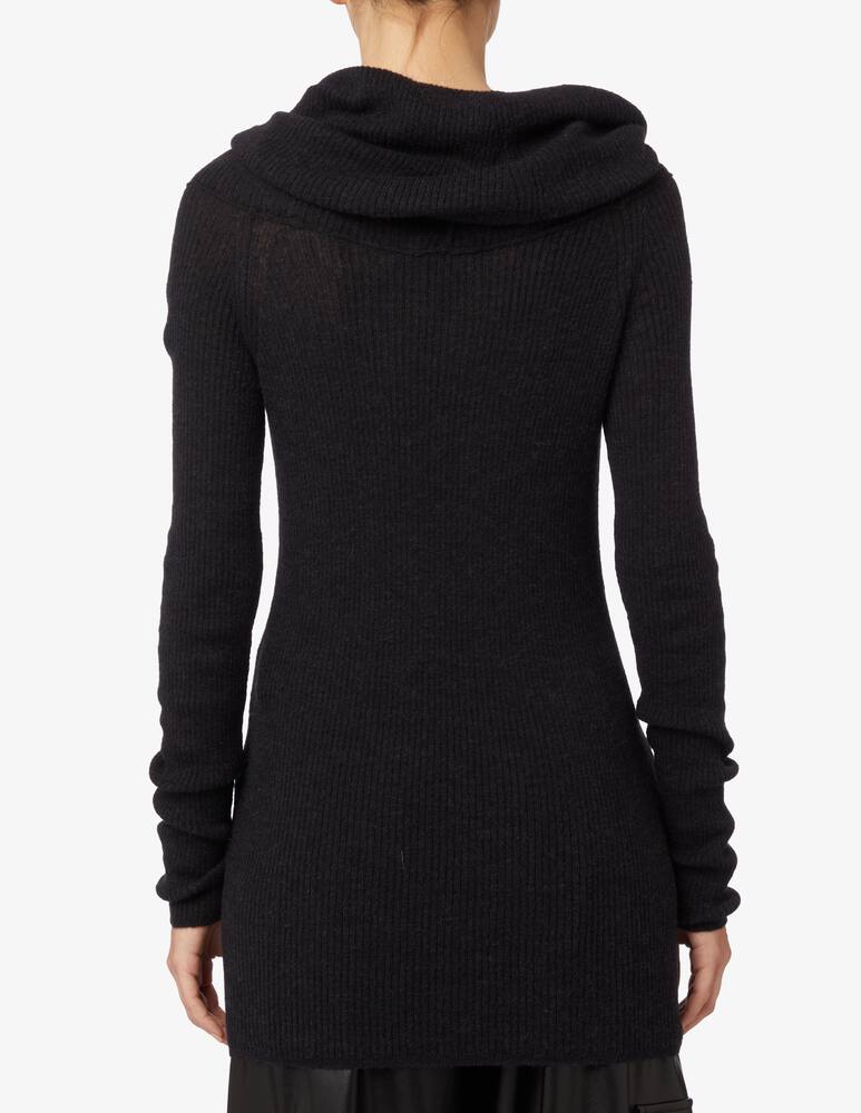 rinascente SEVENTY Ribbed wool boat neck sweater - Black
