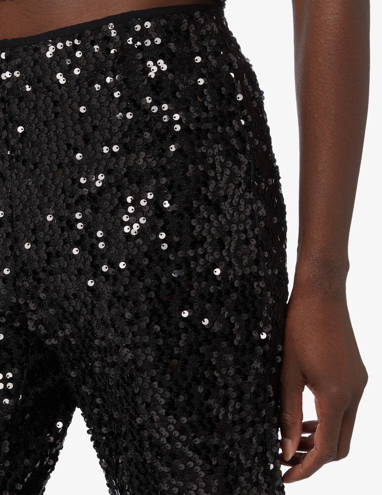 rinascente SEVENTY Lurex trousers embroidered with sequins - Black