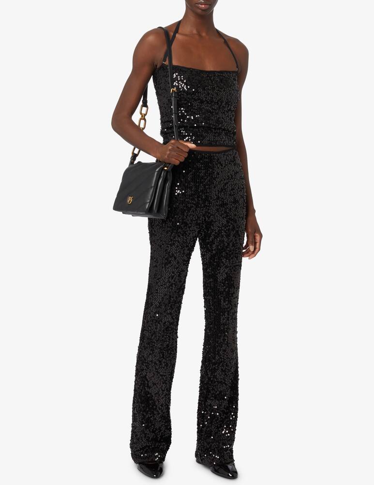 rinascente SEVENTY Top lurex ricamato con paillettes - Nero