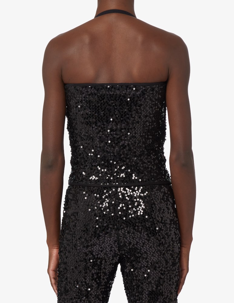 rinascente SEVENTY Top lurex ricamato con paillettes - Nero