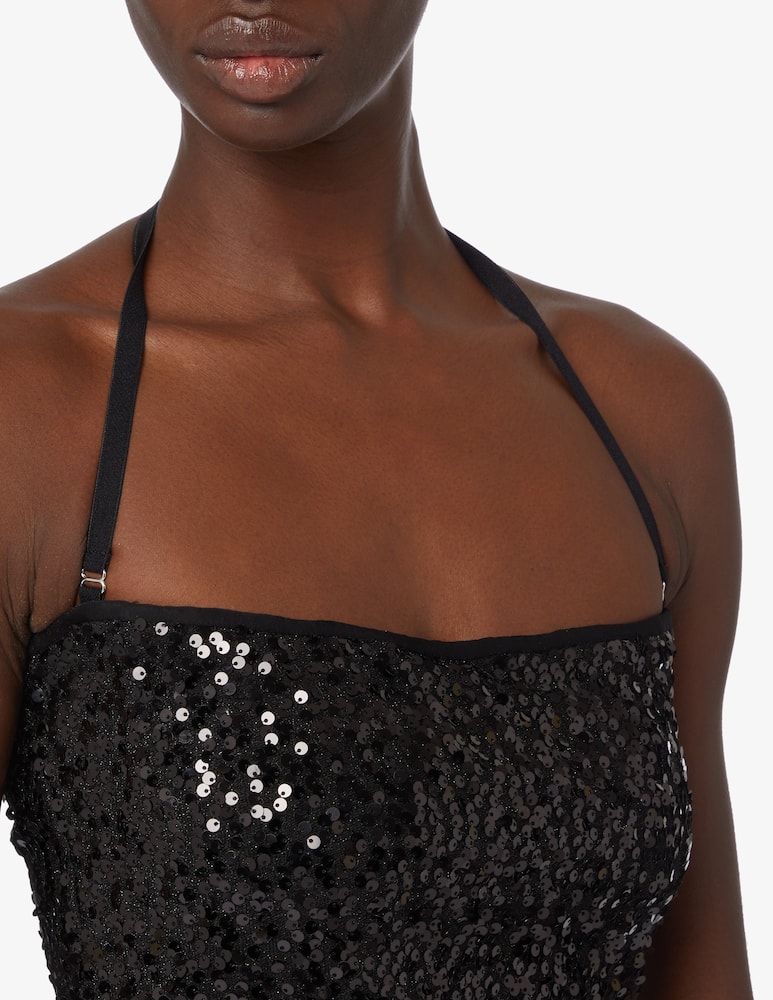 rinascente SEVENTY Top lurex ricamato con paillettes - Nero