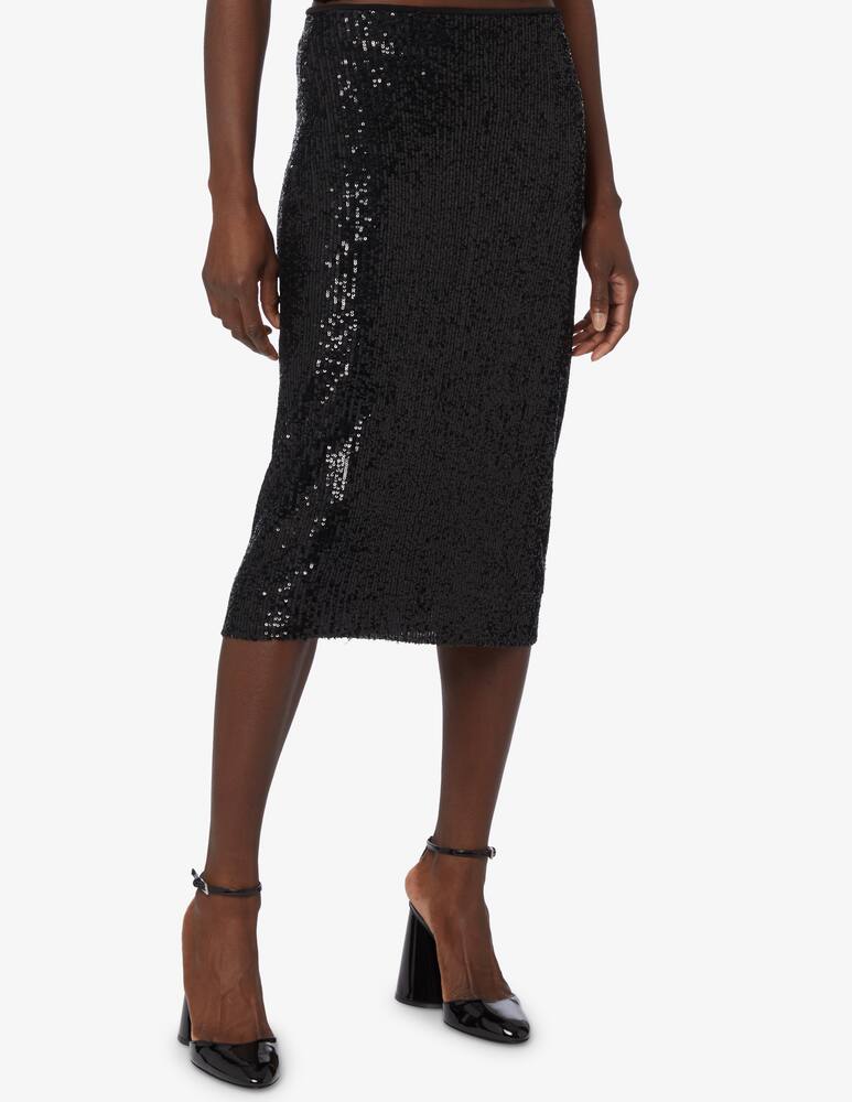 rinascente SEVENTY Sequined embroidered tulle skirt - Black