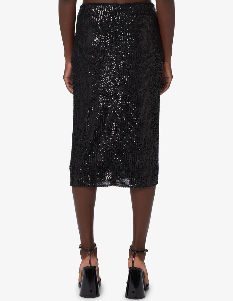 rinascente SEVENTY Sequined embroidered tulle skirt - Black
