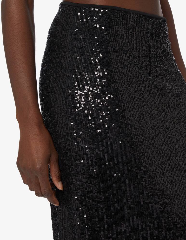 rinascente SEVENTY Sequined embroidered tulle skirt - Black