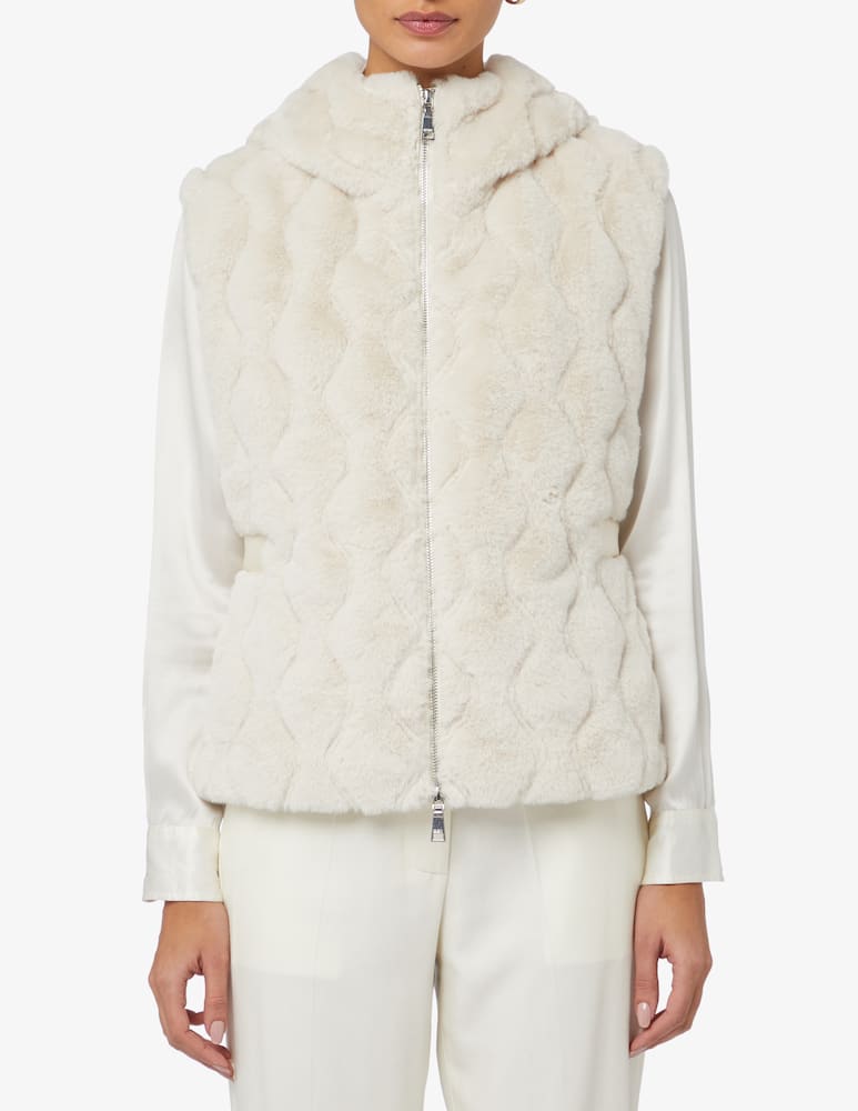 rinascente SEVENTY Gilet piumino trapuntato con pelliccia eco - Bianco