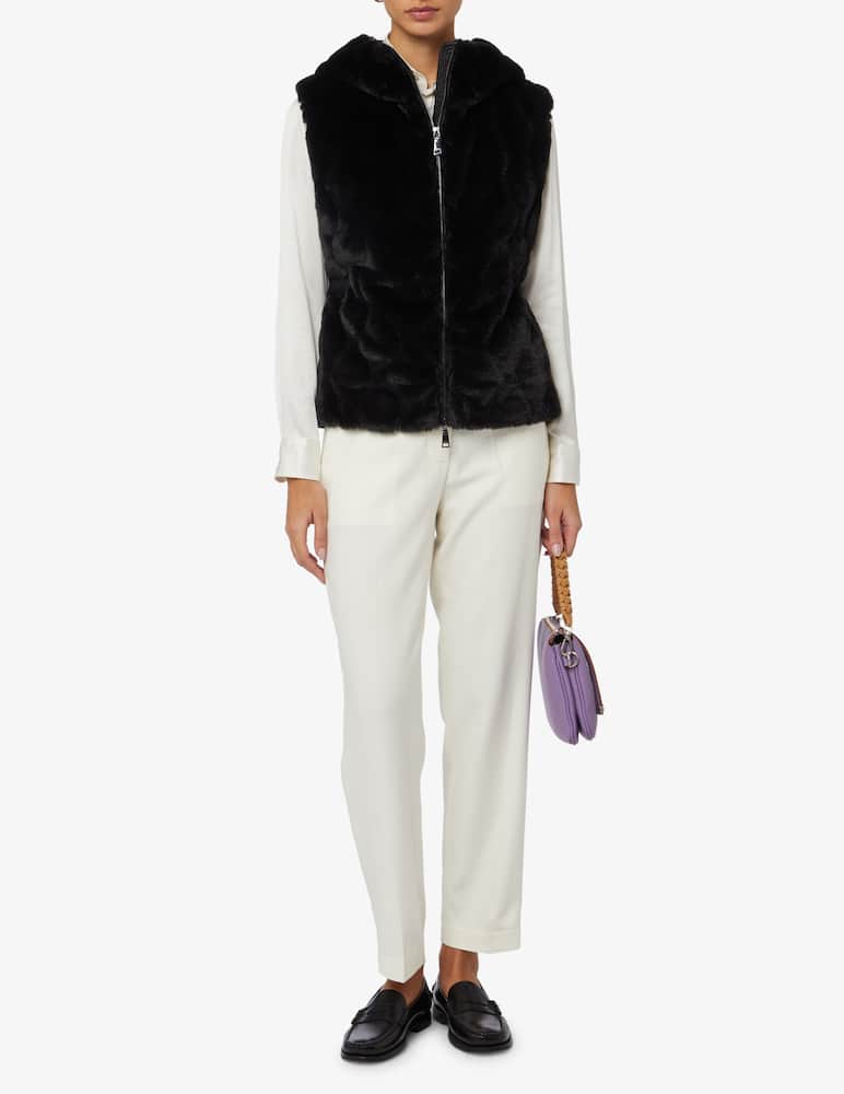 rinascente SEVENTY Gilet piumino trapuntato con pelliccia eco - Nero