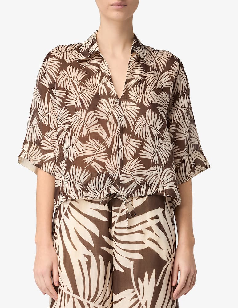 SEVENTY Classic crop ramie shirt - picture 1