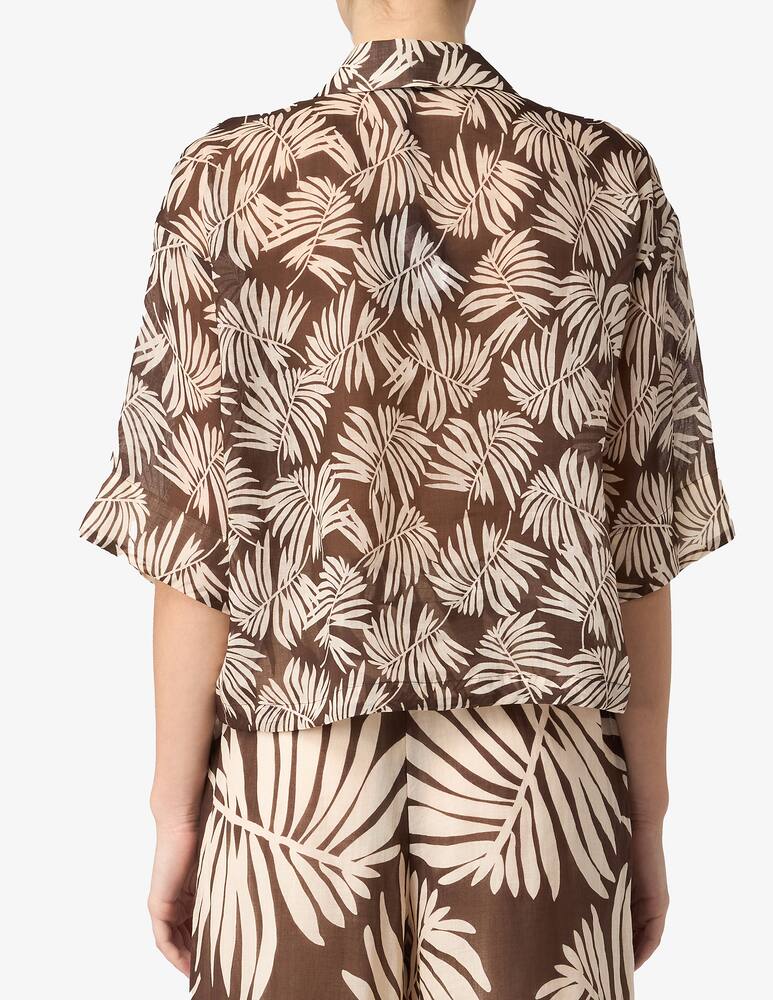 rinascente SEVENTY Classic crop ramie shirt