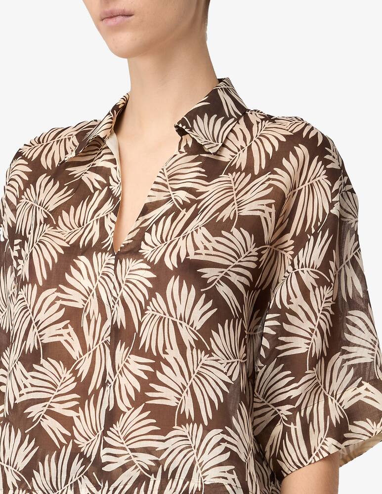 rinascente SEVENTY Classic crop ramie shirt