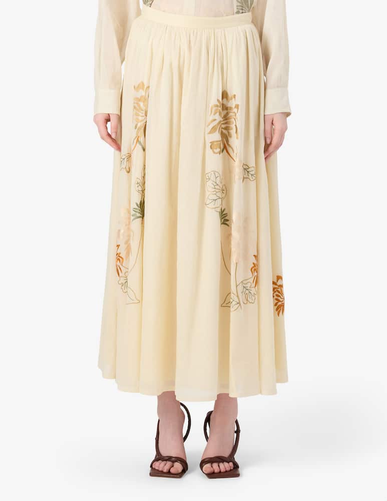 rinascente SEVENTY Gonna organza ricamo maxifiori