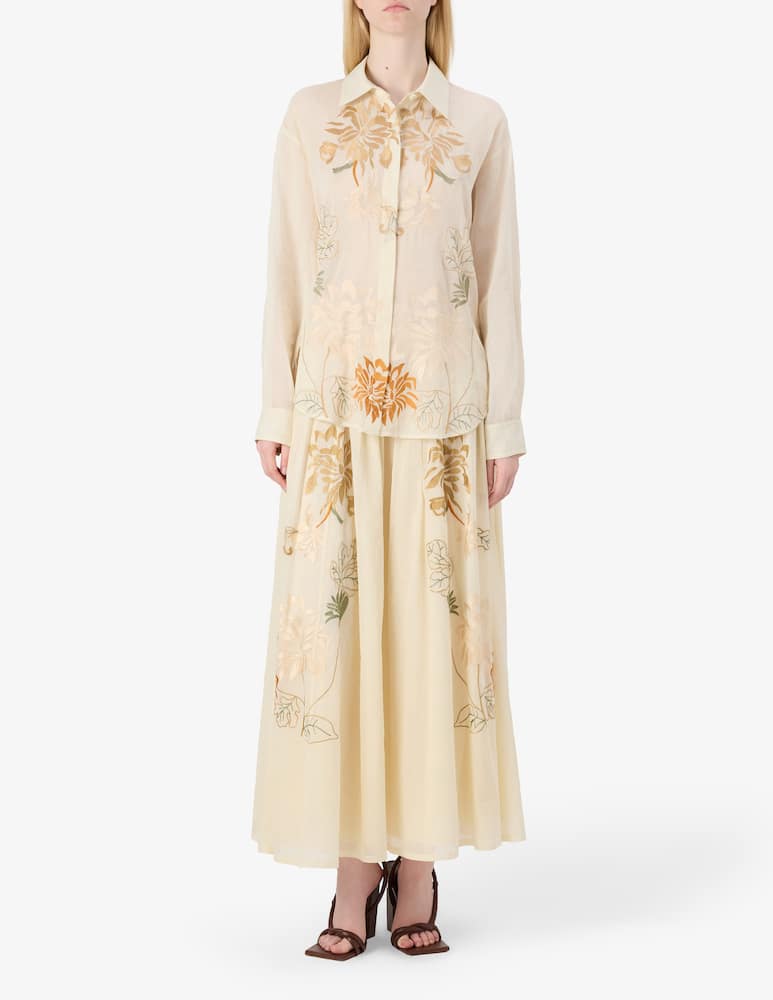 rinascente SEVENTY Gonna organza ricamo maxifiori