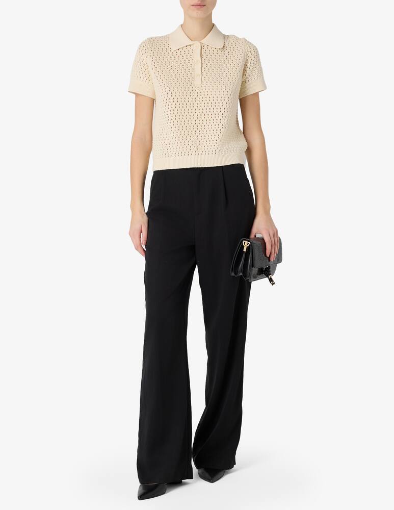 rinascente SEVENTY Polo crop punto rete