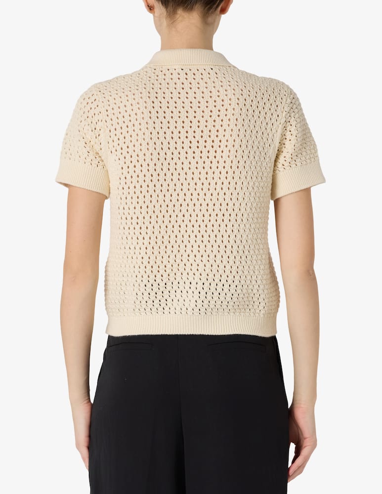 rinascente SEVENTY Polo crop punto rete