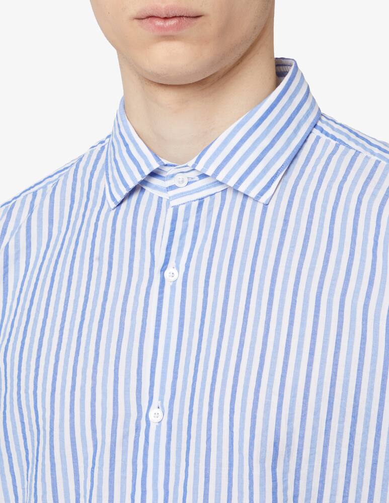 rinascente Brooksfield Seersucker striped shirt 