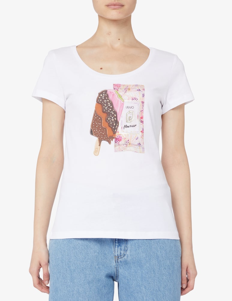 rinascente Liu Jo T-shirt in cotone rilievo