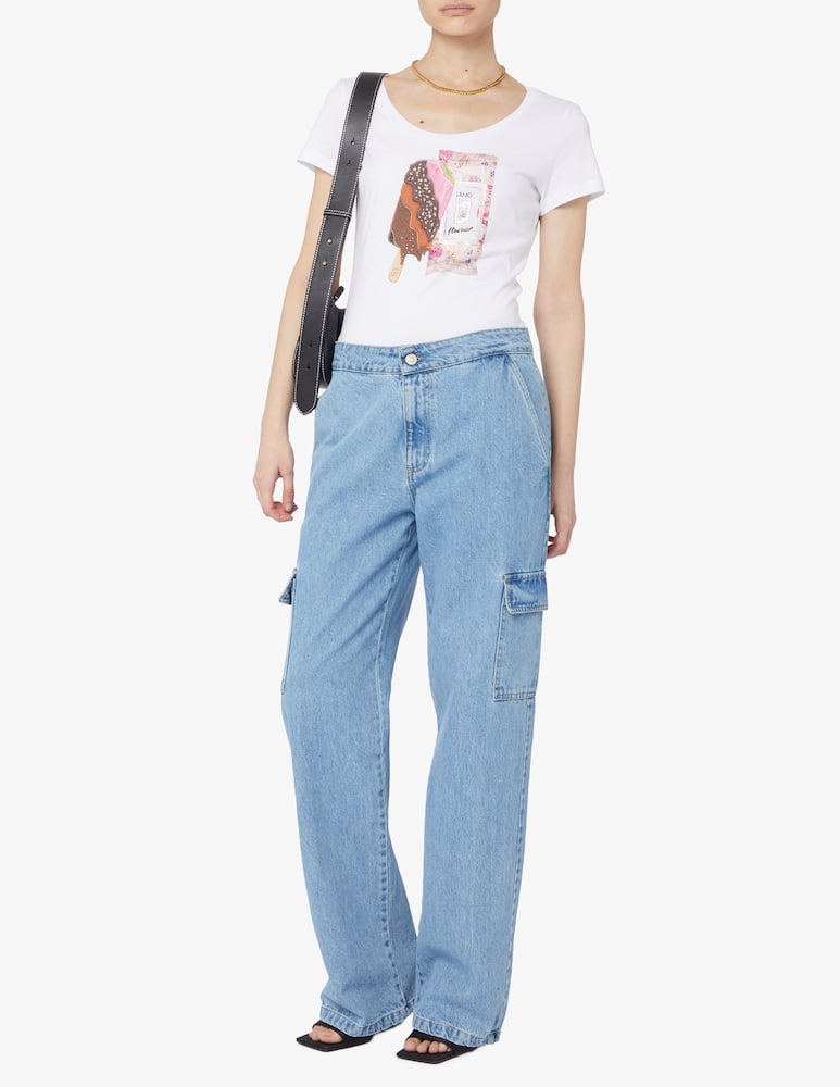 rinascente Liu Jo T-shirt in cotone rilievo