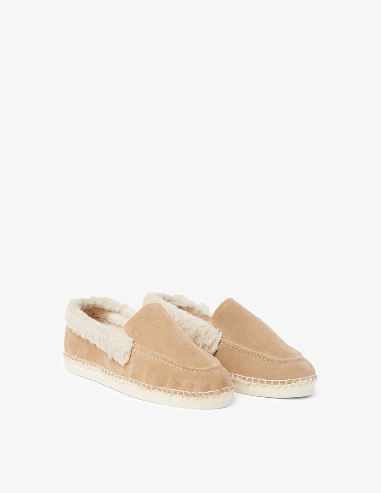 rinascente Manebì Suede and fur  loafer - Beige