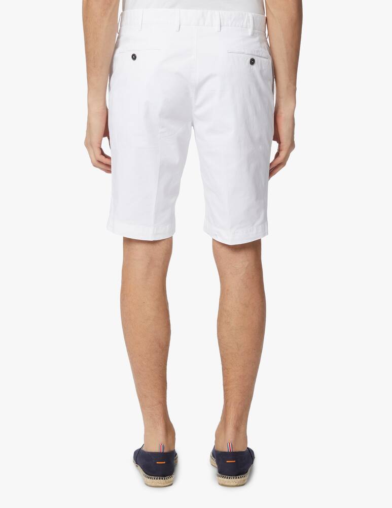 rinascente PT Pantaloni Torino Bermuda cotone gabardina stretch - bianco