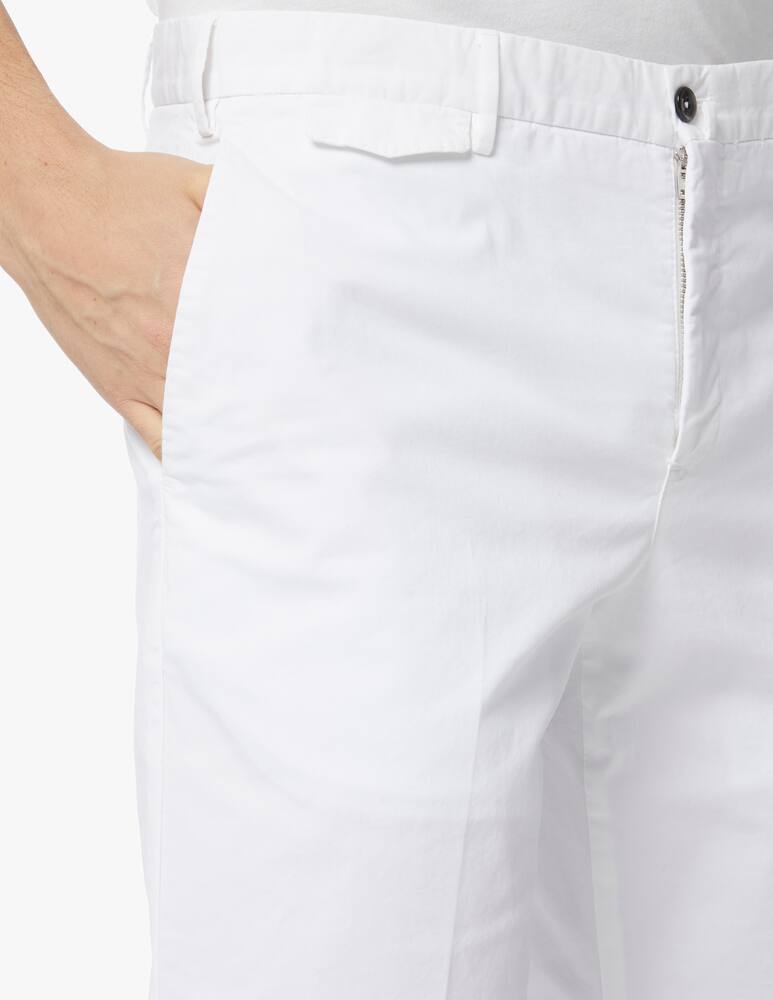 rinascente PT Pantaloni Torino Bermuda cotone gabardina stretch - bianco