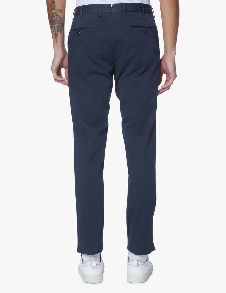 rinascente PT Pantaloni Torino Satin soft touch stretch slim chino pant - blue