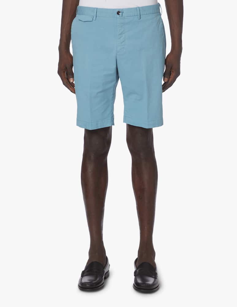 rinascente PT Pantaloni Torino Cotton gabardine stretch shorts - light blue