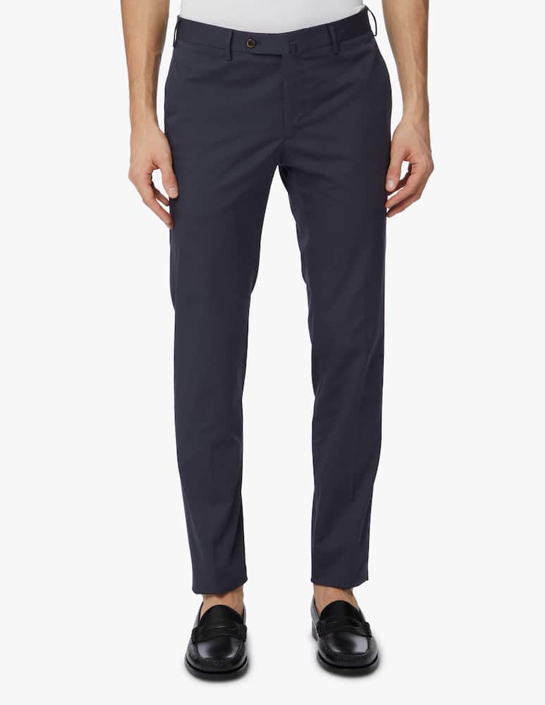 rinascente PT Pantaloni Torino Cotton silk super slim chino pant - blue