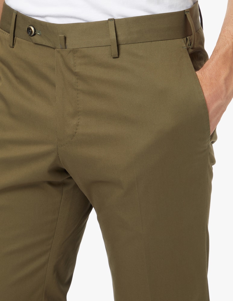 rinascente PT Pantaloni Torino Chino super slim cotone seta - verde