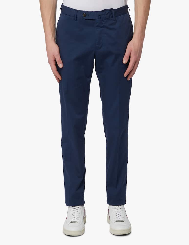 rinascente PT Pantaloni Torino Satin soft touch stretch slim chino pant - blue