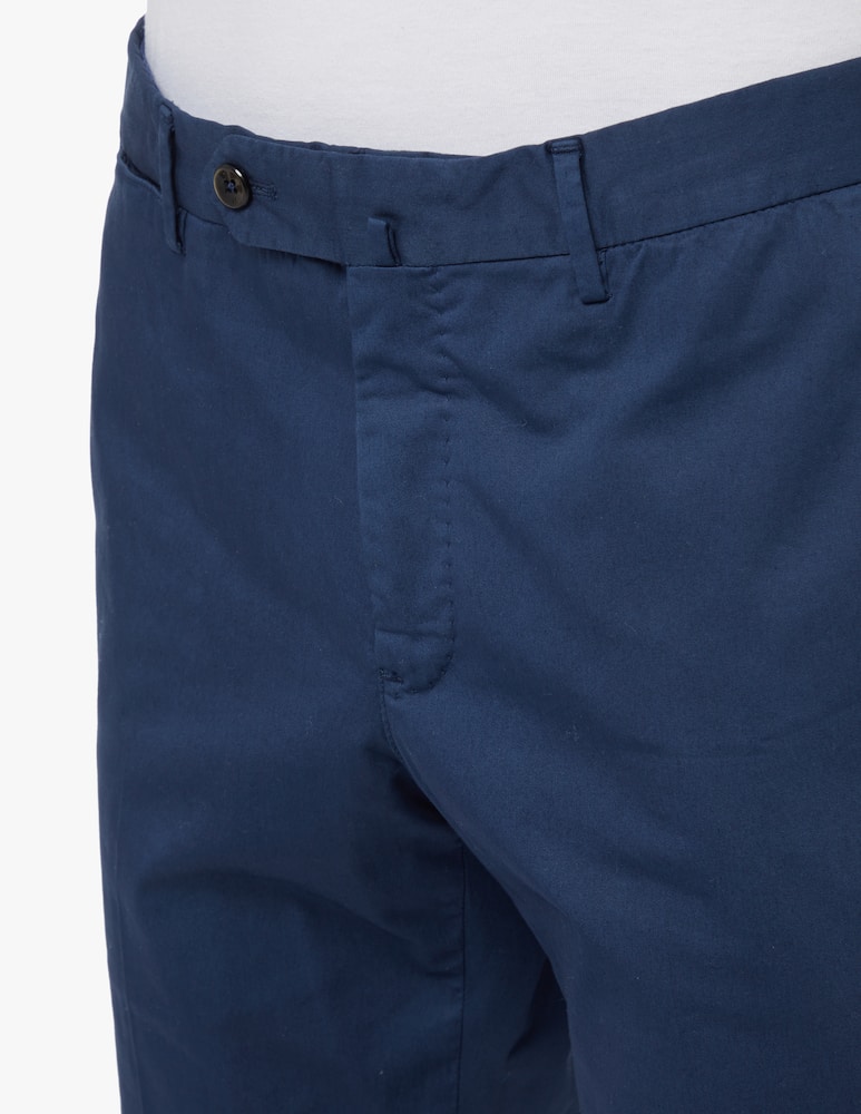 rinascente PT Pantaloni Torino Satin soft touch stretch slim chino pant - blue