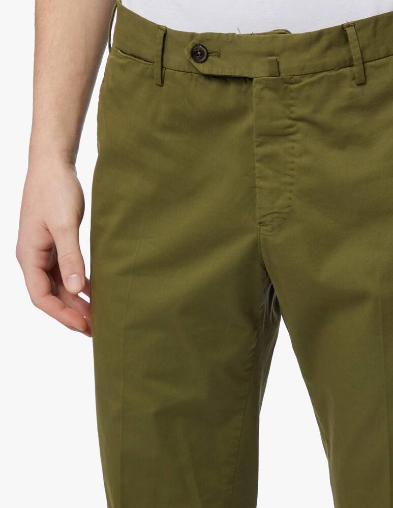 rinascente PT Pantaloni Torino Satin soft touch stretch slim chino pant - green