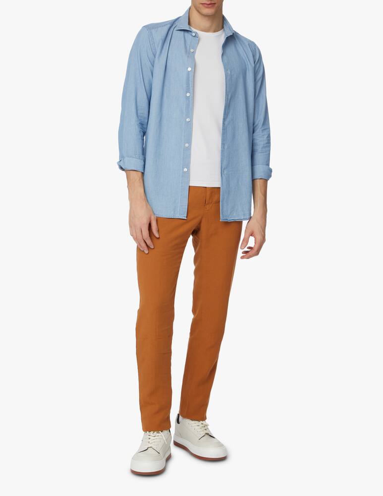 rinascente PT Pantaloni Torino Cotton linen jogger pant - brown