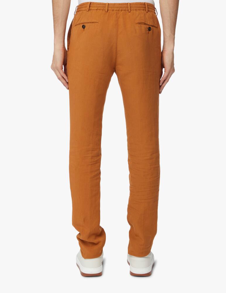 rinascente PT Pantaloni Torino Cotton linen jogger pant - brown