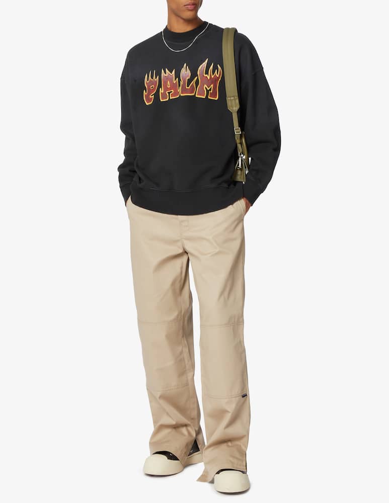 rinascente Palm Angels Logo flames crewneck jumper