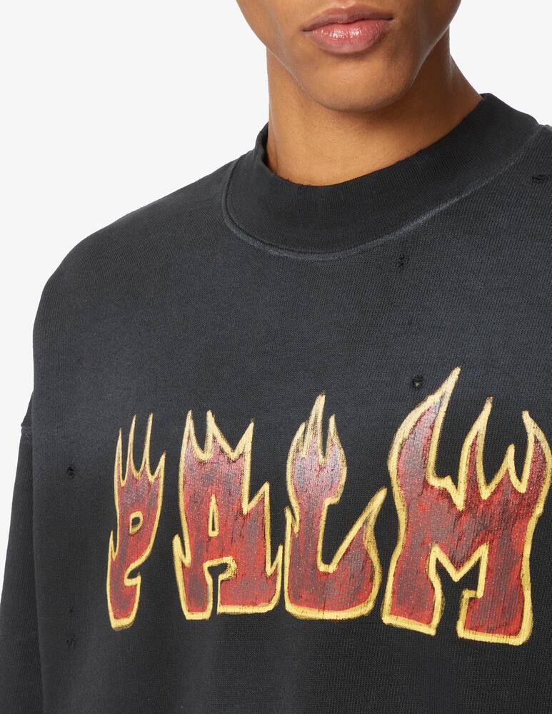 rinascente Palm Angels Logo flames crewneck jumper