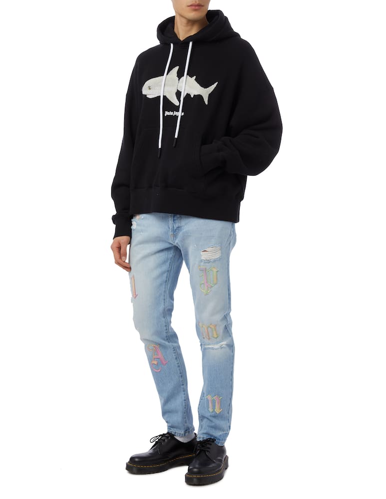 rinascente Palm Angels Felpa con cappuccio white shark 