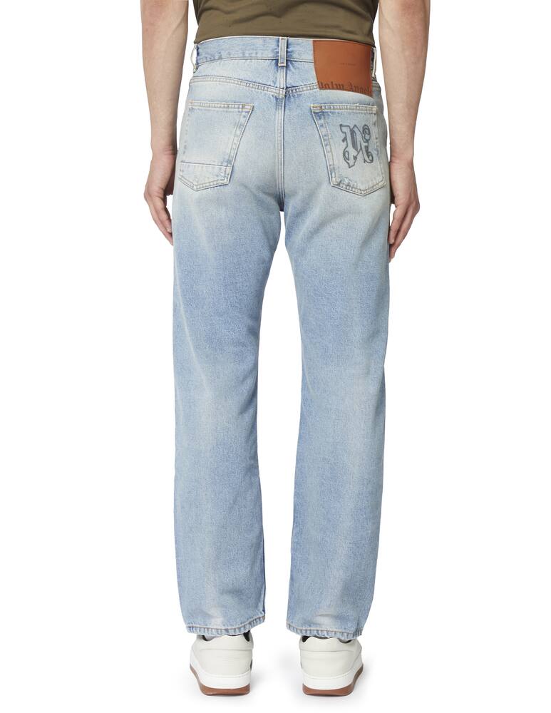 rinascente Palm Angels 5 pockets monogram loose fit denim