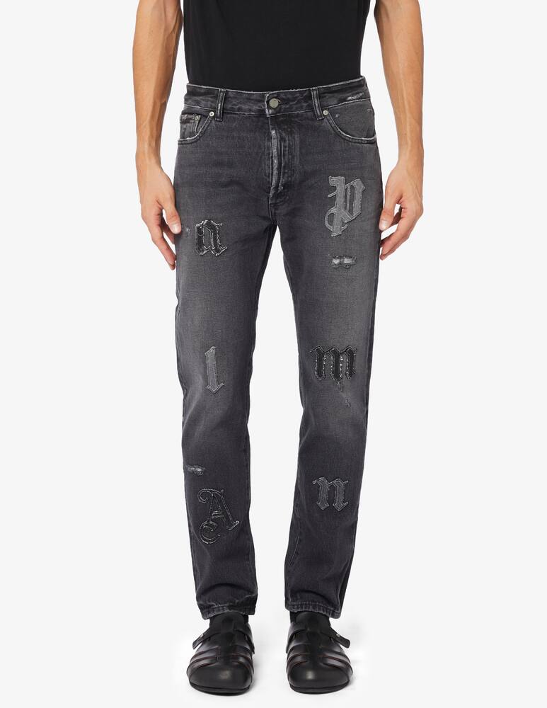 Palm Angels Logo patches reular fit 5 pockets pants - picture 1 Palm Angels Logo patches reular fit 5 pockets pants - picture 1
