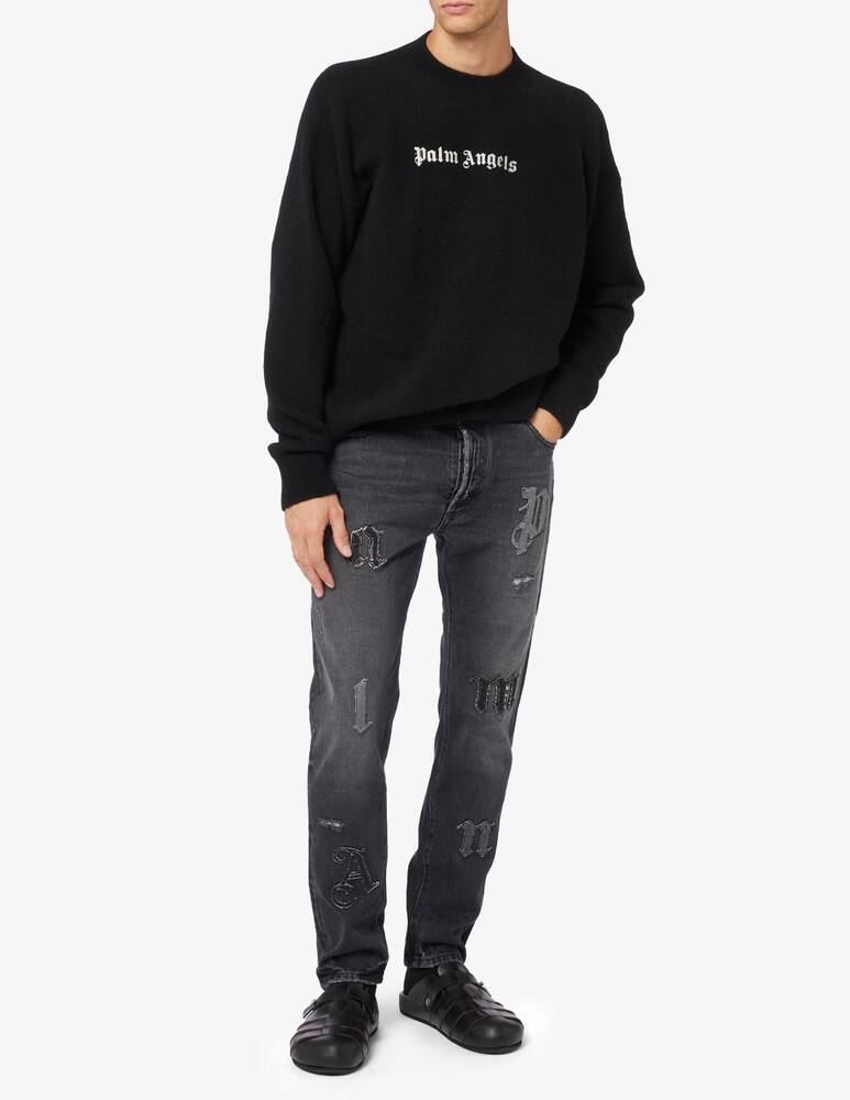 rinascente Palm Angels Logo patches reular fit 5 pockets pants