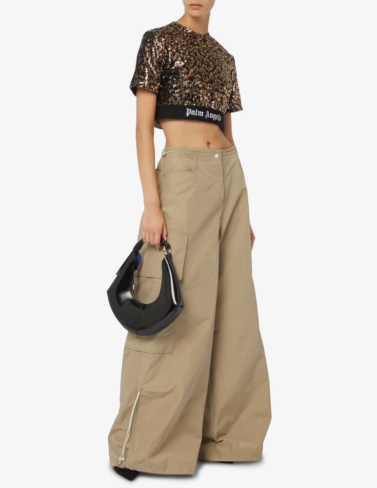 rinascente Palm Angels T-shirt paillettes logo crop