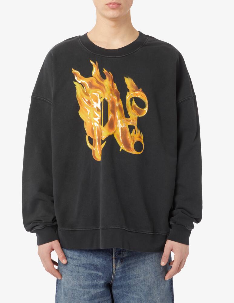 Palm Angels Maglia girocollo burning monogram - immagine 1 Palm Angels Maglia girocollo burning monogram - immagine 1