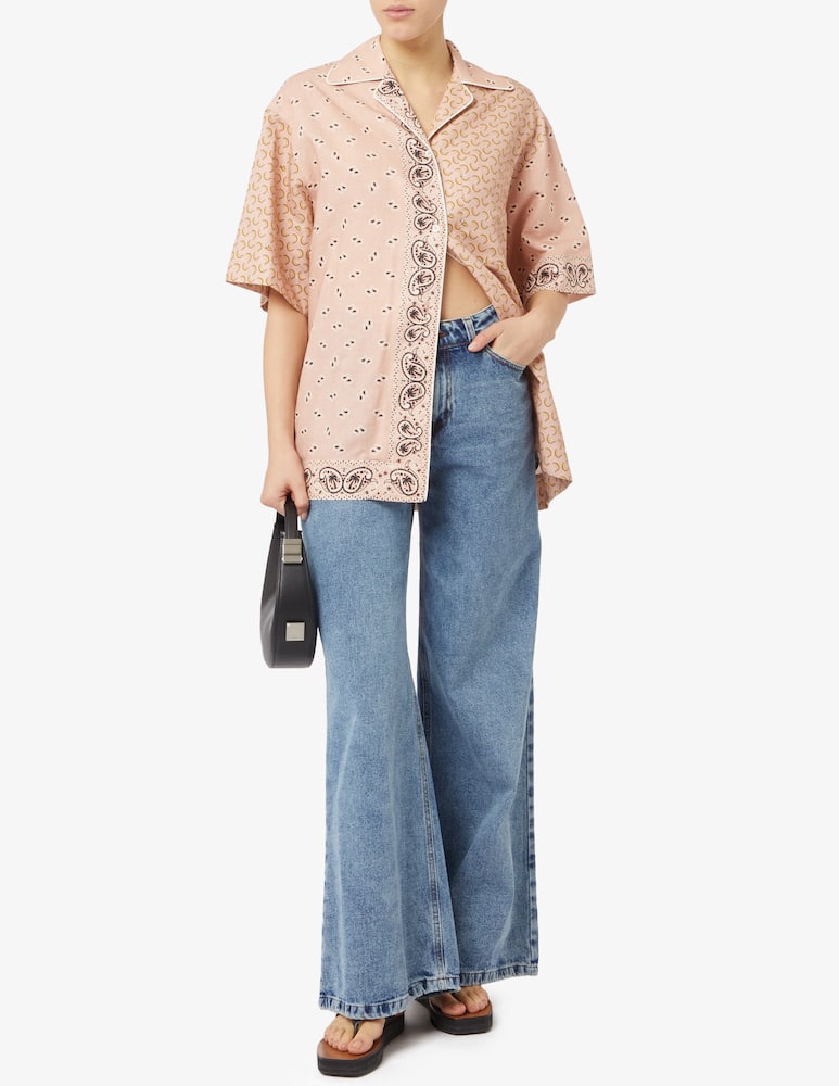 rinascente Palm Angels Paisley mix bowling shirt